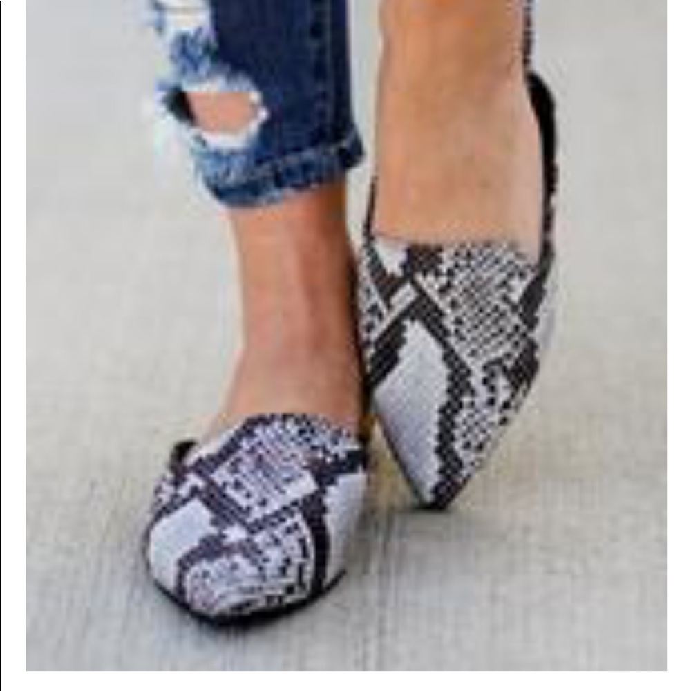 Never worn snake skin mules